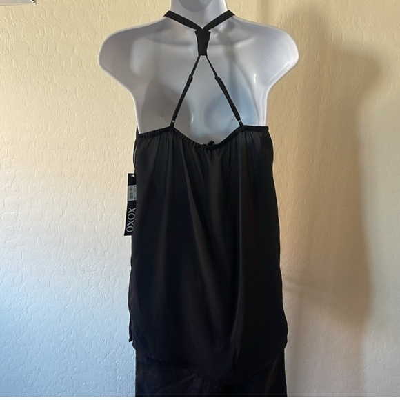 Elegant Black Halter Top with Silver Embellishments - Picture 2 of 5